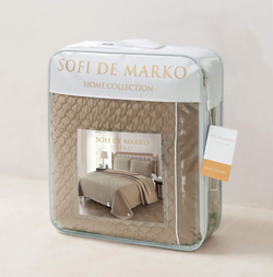 Покрывало 230x250 и 2 наволочки 50х70 Sofi De MarkO Молли кофейное