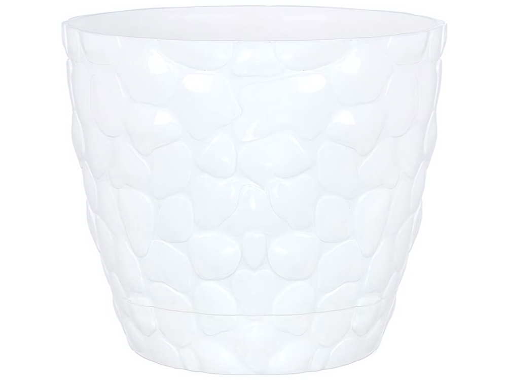 Кашпо Камни 1,4л с подставкой (белый)