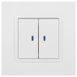 Выключатель ЭРА Elegance 14-1105-01М двойной с подсветкой, 10АХ-250В, белый матовый