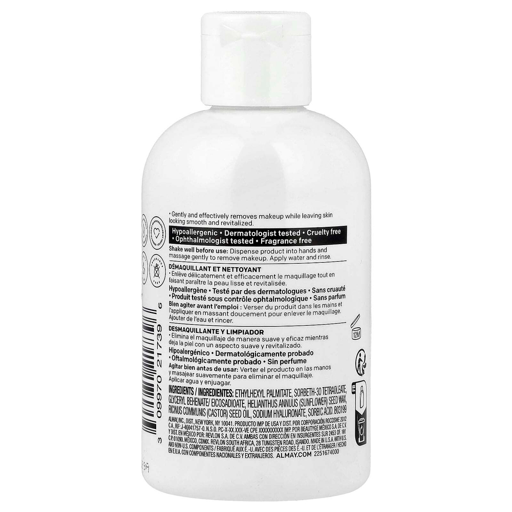 Almay, увлажняющее средство для снятия макияжа и очищающее средство™, без отдушек, 118 мл (4 жидк. унции)