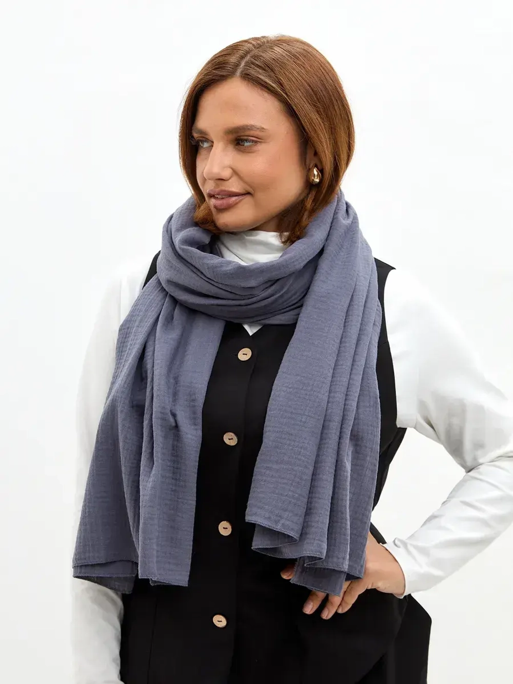 Шарф палантин из муслина