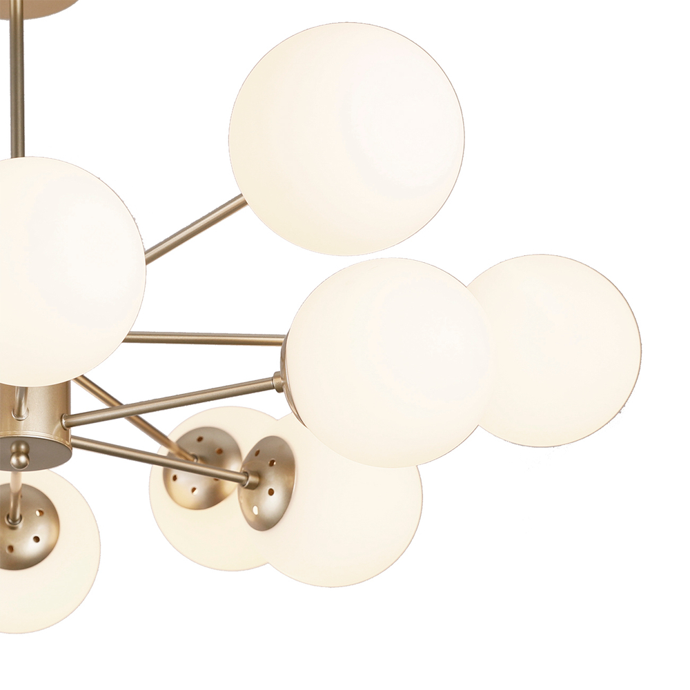 Светильник на штанге 12x40Вт E14, металл/стекло, шампань