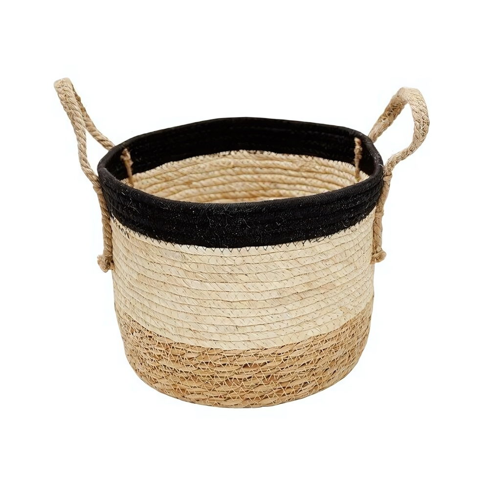 Корзина для хранения с ручками "Перу", Д260 Ш220 В210, натуральный, бежевый, черный