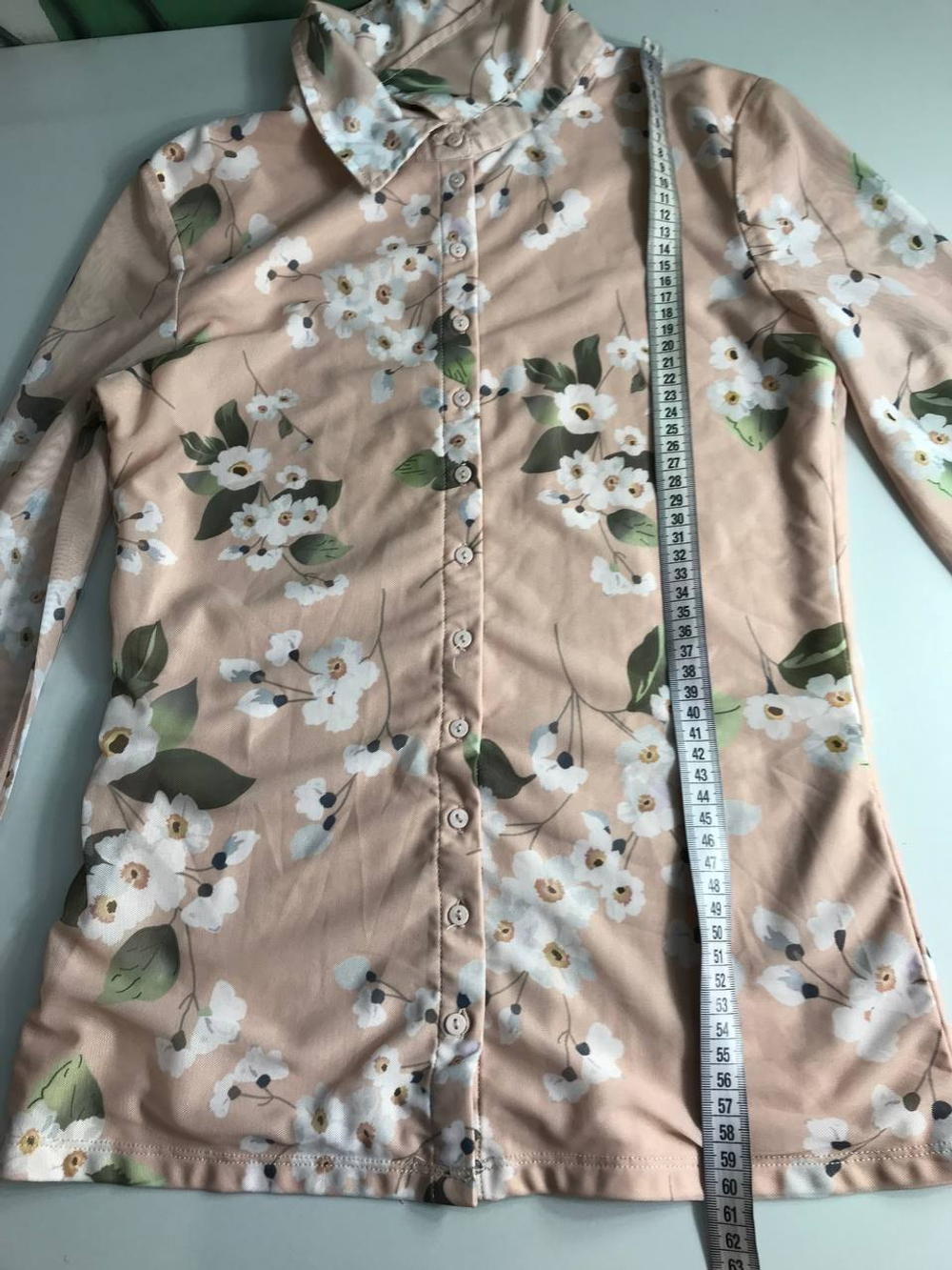 Рубашка Lime с цветами, крой по фигуре 44 размер