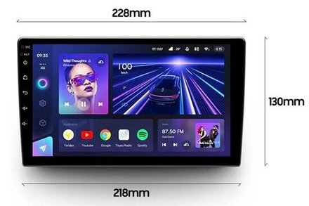 1DIN магнитола без рамки (экран 9") - Teyes CC3 Android 10, ТОП процессор, 4/32 Гб, CarPlay, SIM-слот