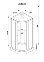 Кабина EC1031 душевая PARLY (100х100х210)