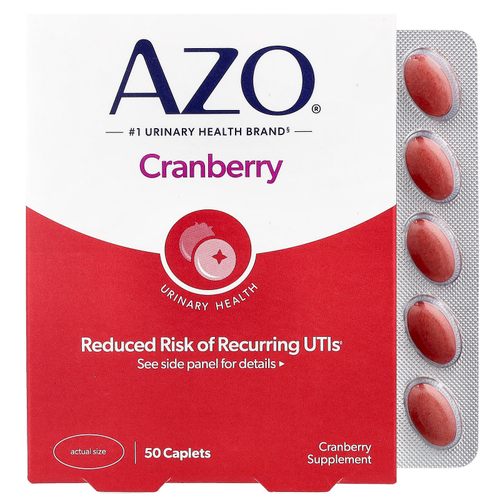 AZO, Cranberry, клюква для здоровья мочевыводящих путей, 50 капсуловидных таблеток