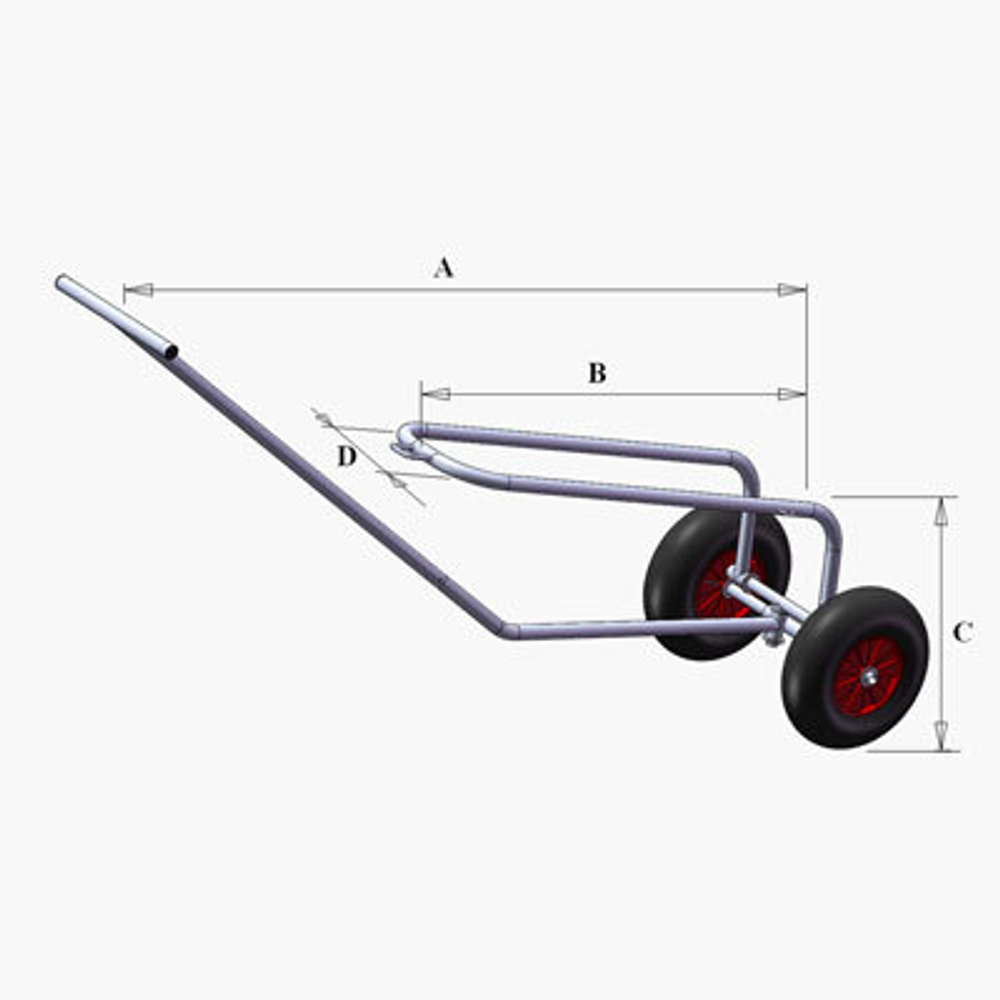 Тележка подкильная для надувных лодок малая стальная