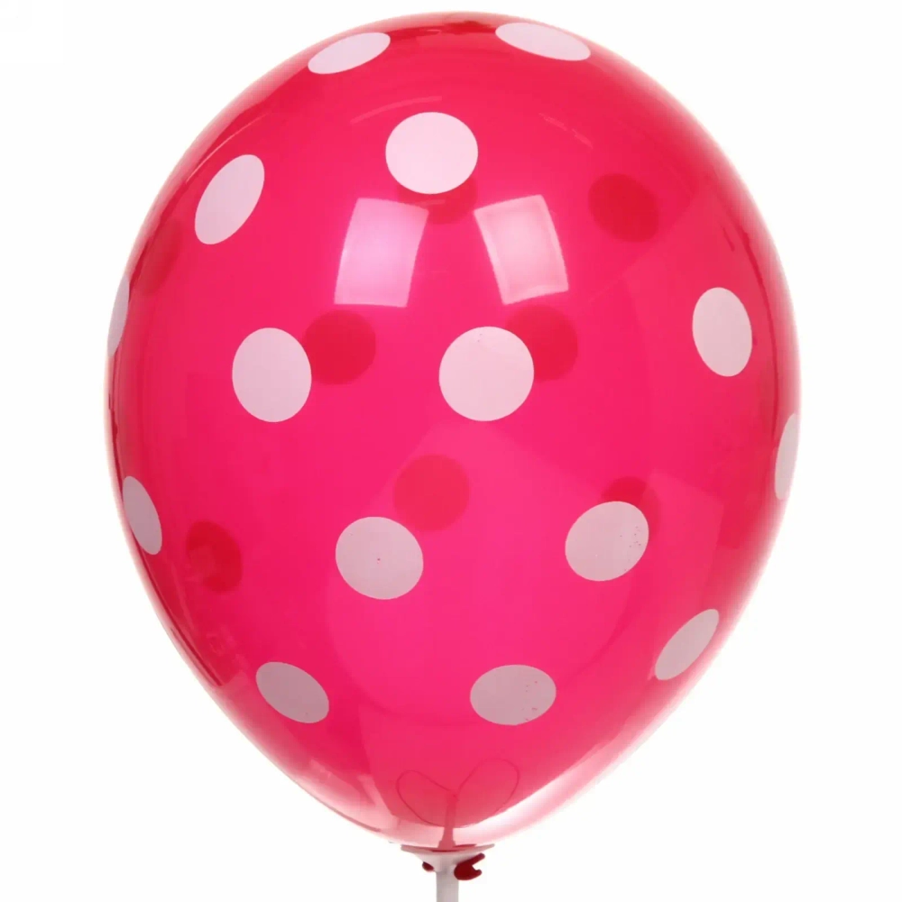 Воздушные шары «Горошек» 5шт 12»/25см красный
