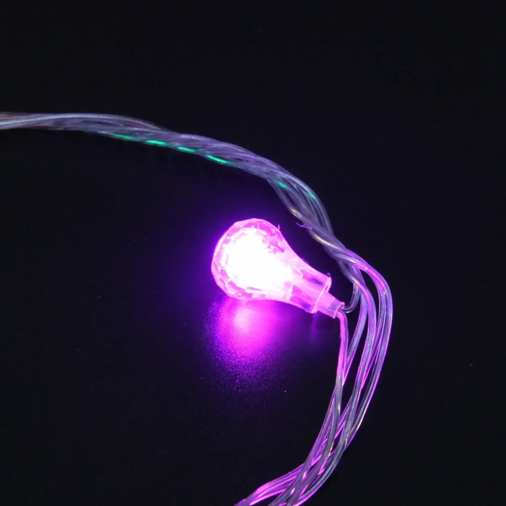 Гирлянда для дома НИТЬ «Сияющая капля» 10 м 60 ламп LED, прозр.пров, 8 реж,IP-20, Мультицвет (возможность соединения)