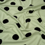 Кулирная гладь с рисунком, 100% хлопок, 150 гр/м2, св.зелёный/чёрный (20237)