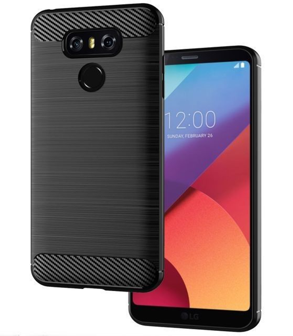 Чехол для LG G6 (G6+) цвет Black (черный), серия Carbon от Caseport