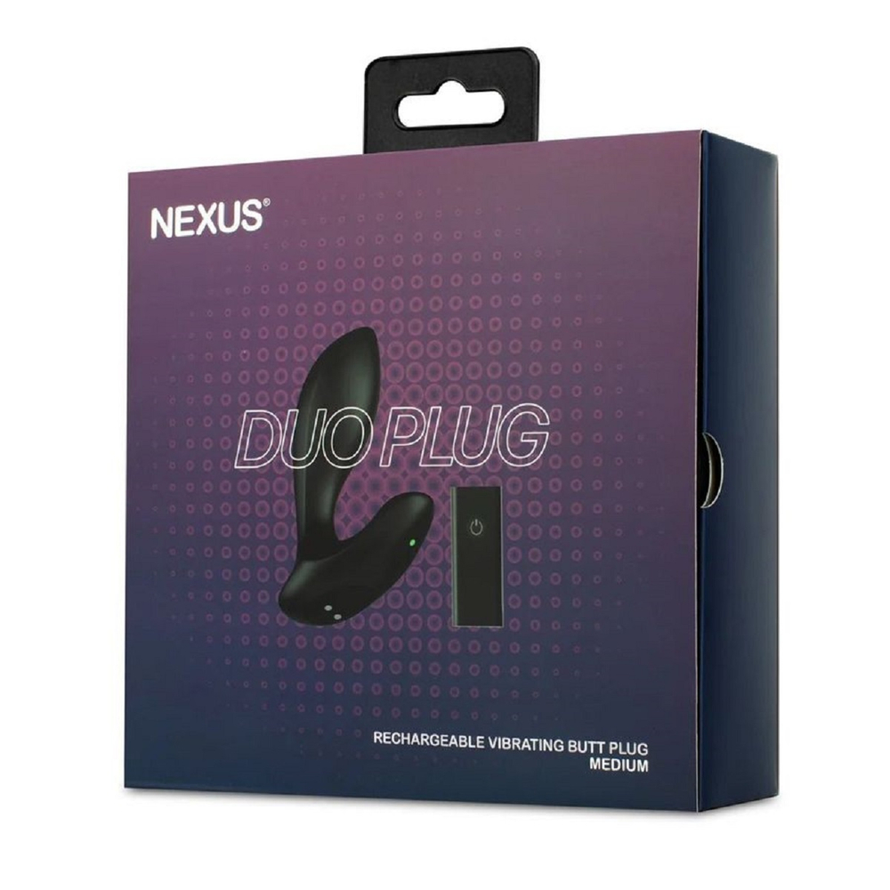 Анальная втулка с вибрацией Nexus Duo Plug черная 9 см
