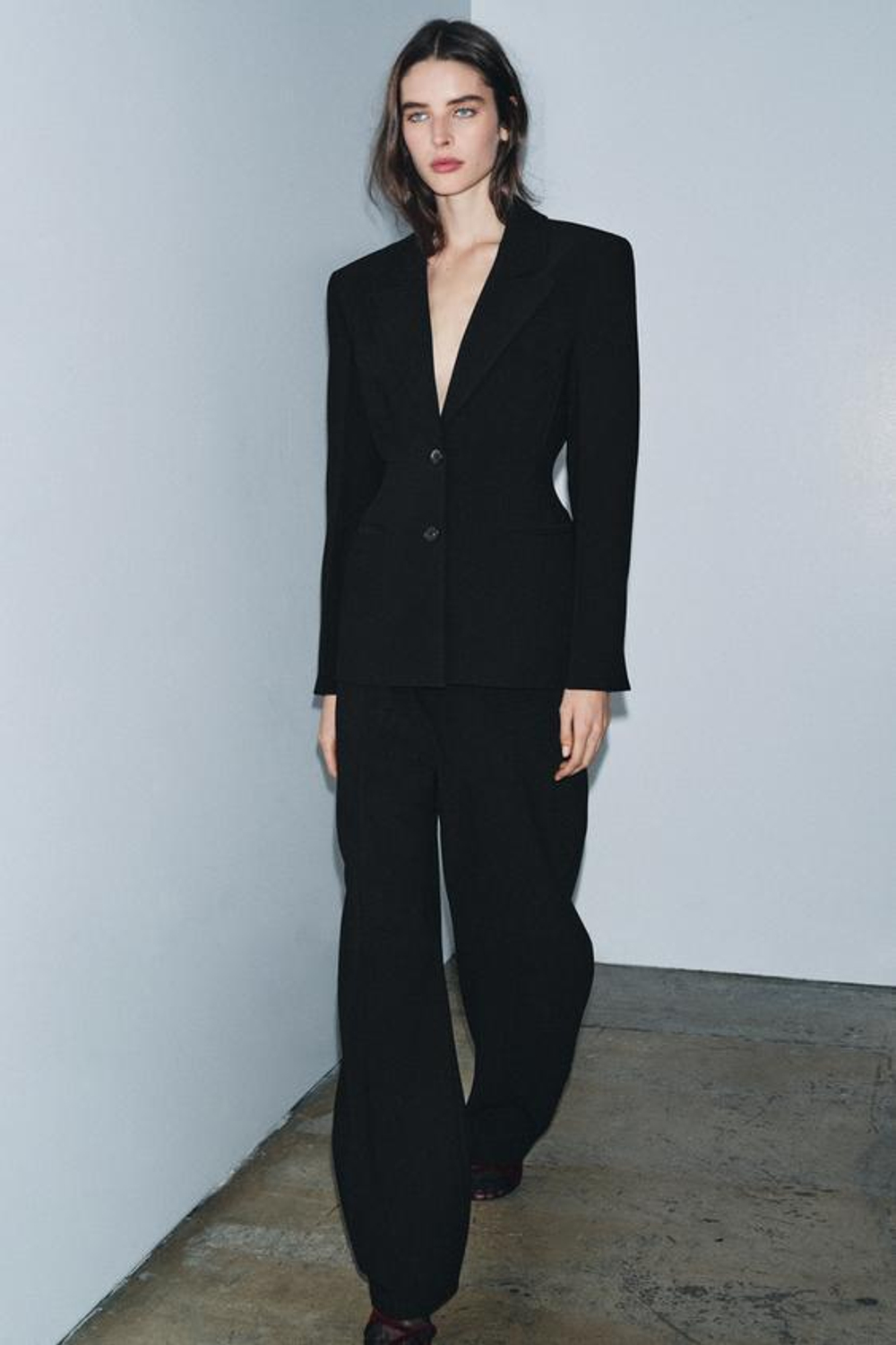 ZARA БРЮКИ-БАЛЛОНЫ ZW COLLECTION, ЧЕРНЫЙ