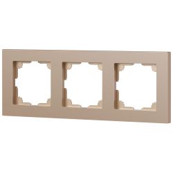 Рамка для розеток и выключателей Intro Accent 6-503-04 на 3 поста, СУ, шампань