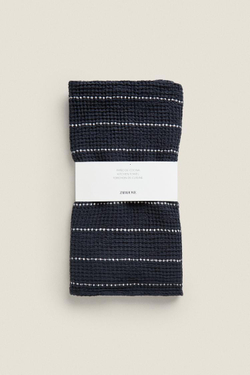 ZARA HOME ПОЛОСАТОЕ КУХОННОЕ ПОЛОТЕНЦЕ, СИНИЙ