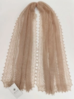 Оренбургский пуховый палантин А14060-29 бежевый