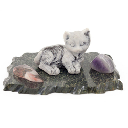 Сувенир из мрамолита "Котенок лежит" R116293