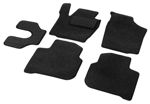 Коврики текстильные в салон автомобиля AutoFlex Business для Skoda Rapid I, II поколение лифтбек 2013-2020 2020-н.в./Volkswagen Polo VI поколение лифтбек 2020-н.в., графит, с крепежом, 5 частей, 5510101