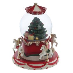 GAEM Фигурка декор в стекл шаре "Карусель" (движ, муз, подсвет 3хААА, н/п), D 10 см, L14 W14 H18 см