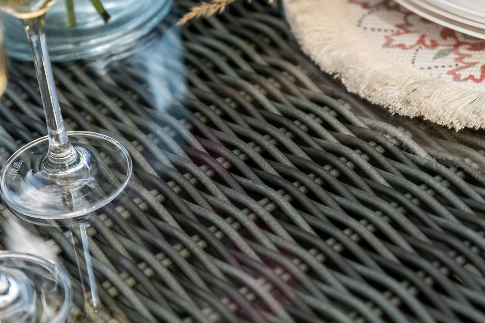 "Равенна" обеденная группа плетеная, цвет графит