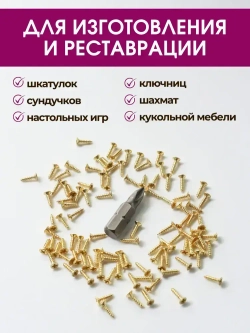 Набор саморезов 1,6х8 мм, золото, 100 шт