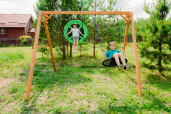 Деревянные качели с качелями гнездо 60 см и качелями гнездо Свиби