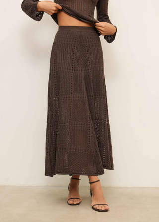 Ажурный комплект SELINE, шоколадный