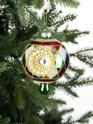 Винтажная стеклянная подвеска Дворцовая мозаика h-11 см., 1 шт., Karlsbach (12808)