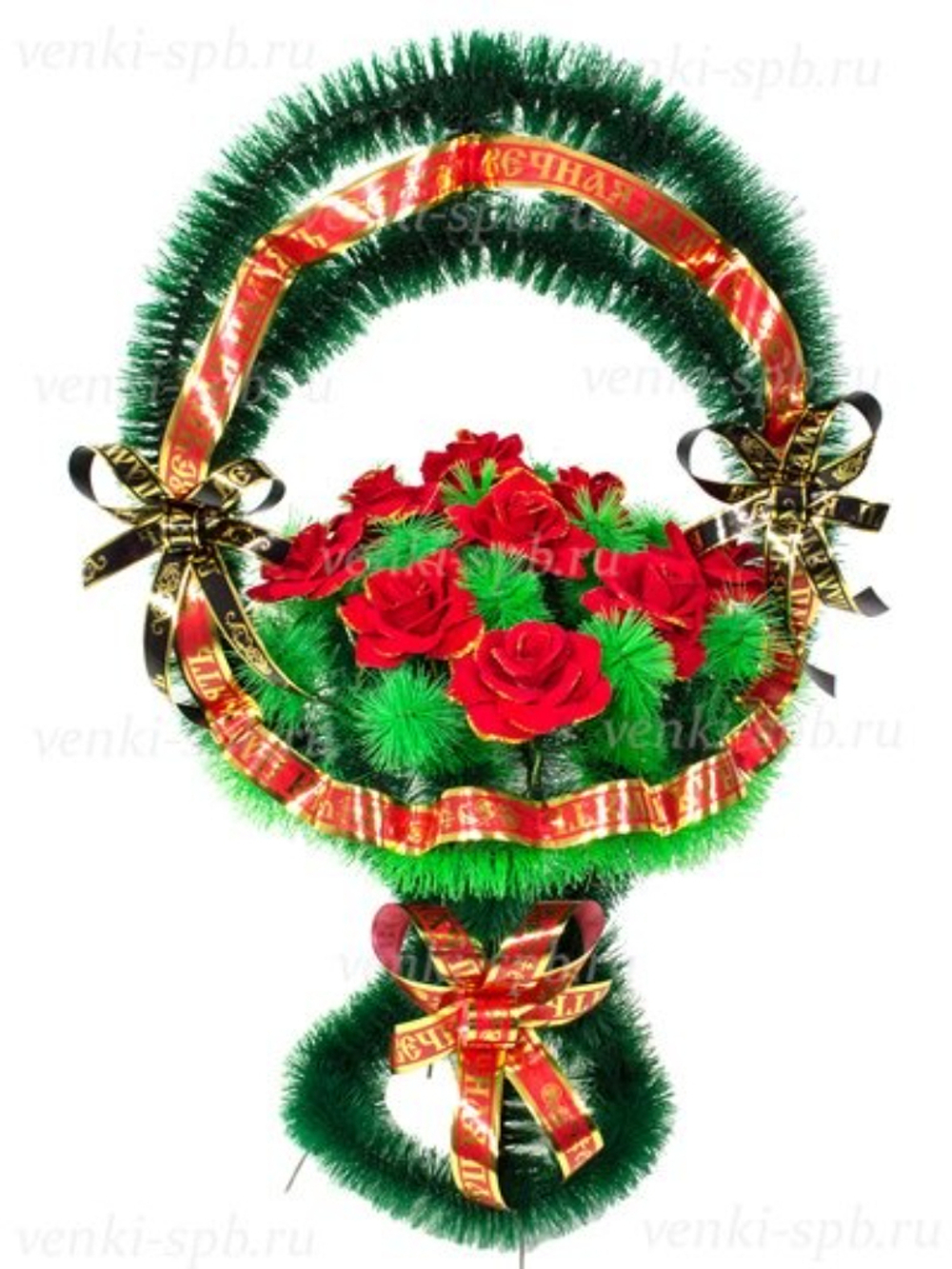 Ритуальная корзина Бархатные розы 75*45