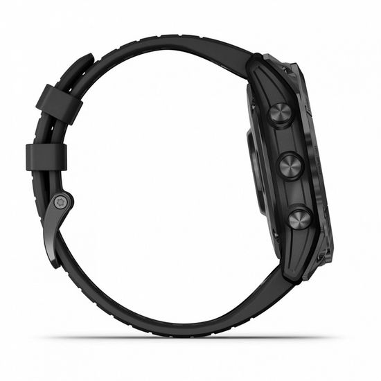 Умные часы Garmin Fenix 7X Pro Sapphire Solar Edition Титановый угольно-серый корпус с DLC-покрытием и черным ремешком