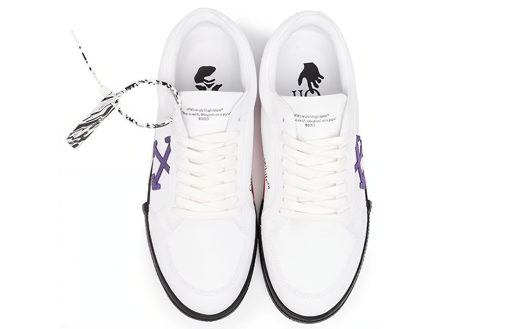 OFF-WHITE Low Vulc canvas logo patch low-cut fashion sneakers men's white purple