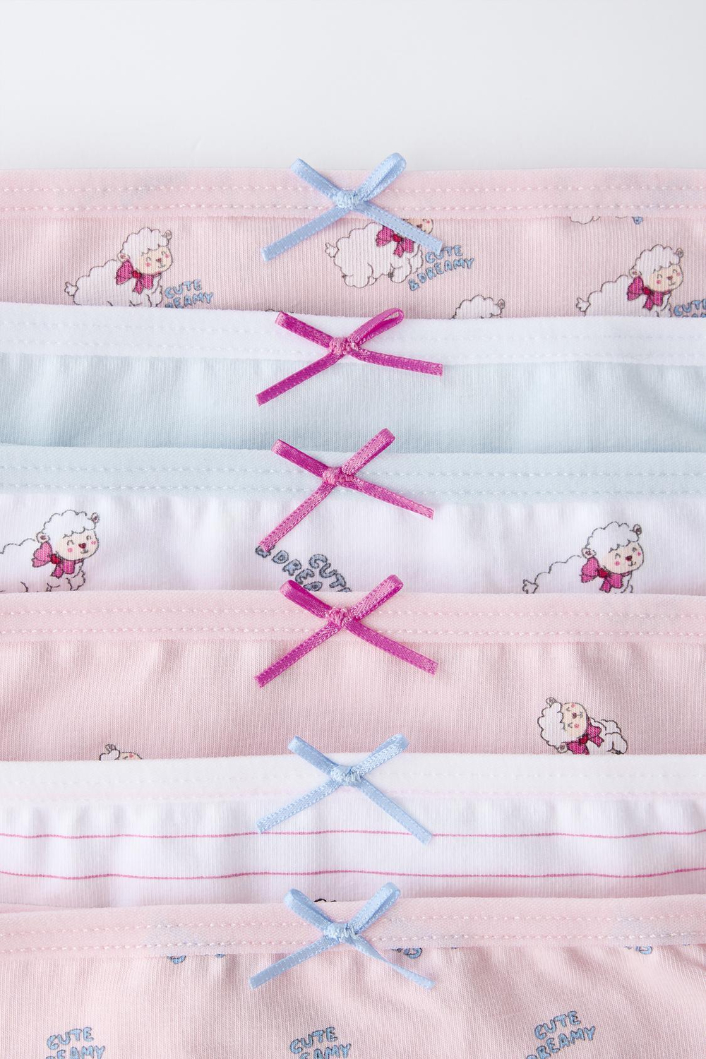 ZARA НАБОР ИЗ ШЕСТИ ТРУСОВ С ОВЕЧКАМИ, РОЗОВЫЙ