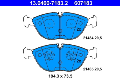 ATE - 13046071832-ATE - Brake Pad Set, disc brake
