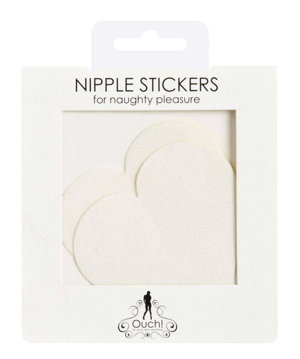 Белые пестисы на грудь в форме сердечек