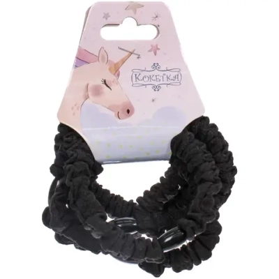 Резинки для волос в наборе, 5шт «МЕЛЛИСА», цвет цвет черный, d-5,5см (Подвес Единорог)●