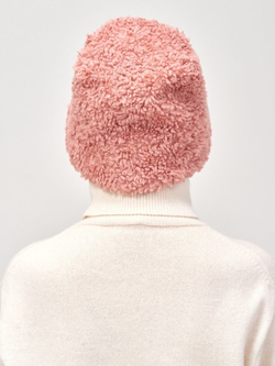 Панама на зиму из шерсти, розовая, SilverFox