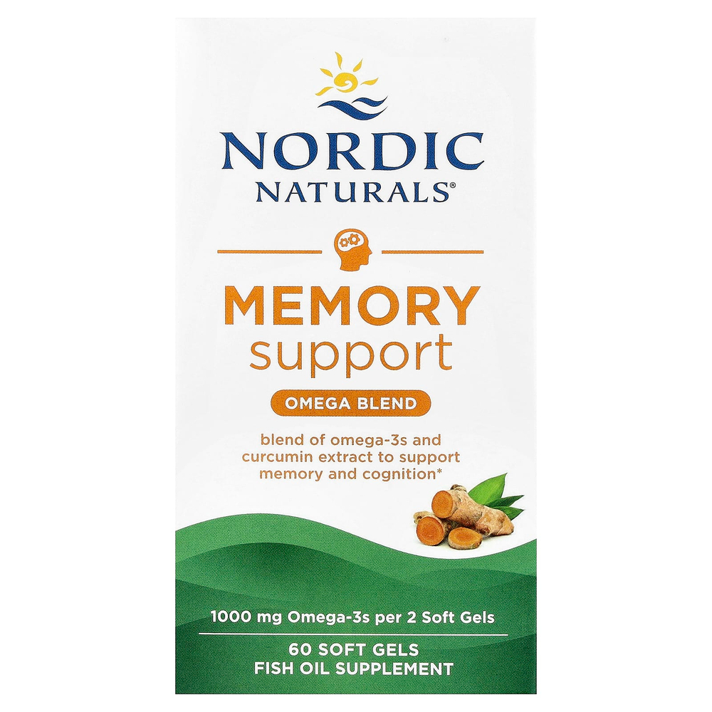 Nordic Naturals, для поддержки памяти, смесь омега, 60 капсул