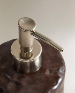 ZARA HOME ДОЗАТОР МЫЛА ИЗ КЕРАМИКИ КОРИЧНЕВОГО ЦВЕТА, КОРИЧНЕВЫЙ