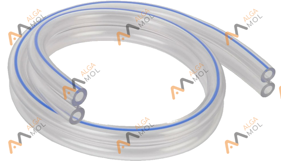 Шланг вакуумный спаренный 8х13 (прозрачный с синей полосой), Китай