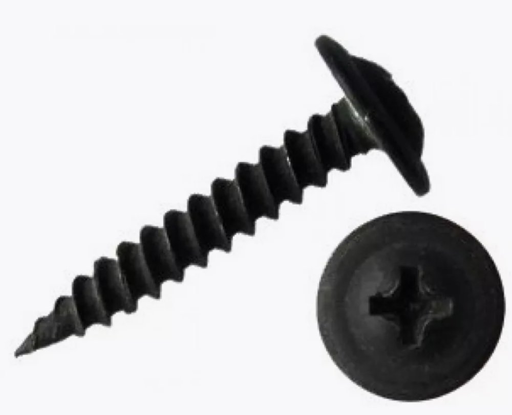 Саморез 4,2х41 с пресшайбой на подкрылки черный (уп100шт)