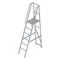 Лестница-платформа фиксированной высоты алюминиевая MEGAL ЛПФВА Н=1.5-1 с шипами