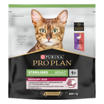 Pro plan корм сухой для взрослых кошек утка, печень стерилизованные