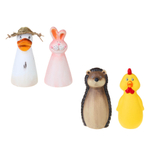 Фигура садовая на штакетник 10,5*9*21см "Забавные животные", керамика