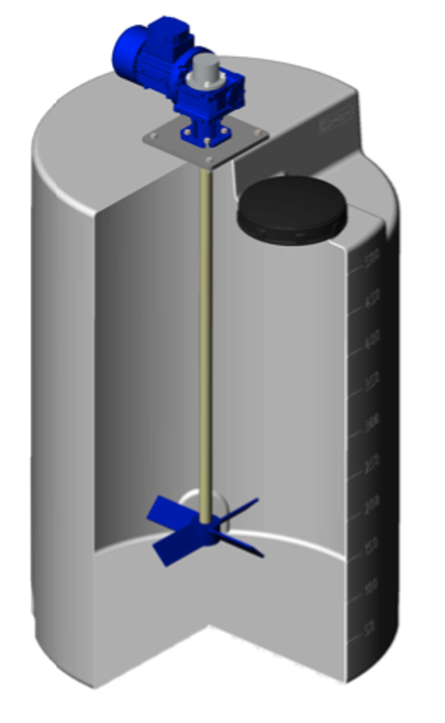 Емкость дозировочная 500 белый с лопастной мешалкой ЭкоПром Дозировочные 500 л. вертикальная цилиндрическая (800x800x1410см;30,8кг;Белый) - арт.557161