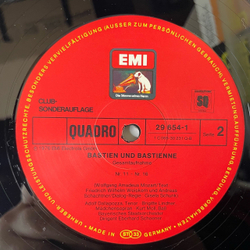 Винтажная виниловая пластинка LP Wolfgang Amadeus Mozart Моцарт Опера Bastien Und Bastienne Бастьен и Бастьенна (Германия 1976) Quadraphonic