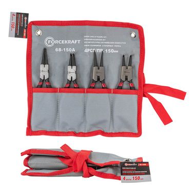 Набор съемников стопорных колец, 4пр. (L-150мм), на полотне FORCEKRAFT FK-68-150A