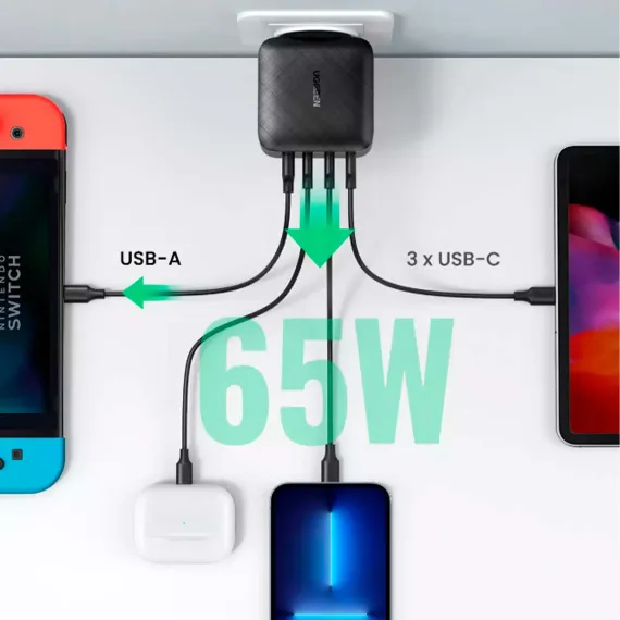 Ugreen CD224 USB-A - USB-C 65W Black