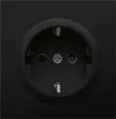 Donel R98 матовый карбон накладка для розетки Schuko с заземлением, со шторками 16A 250 В~, серия DA