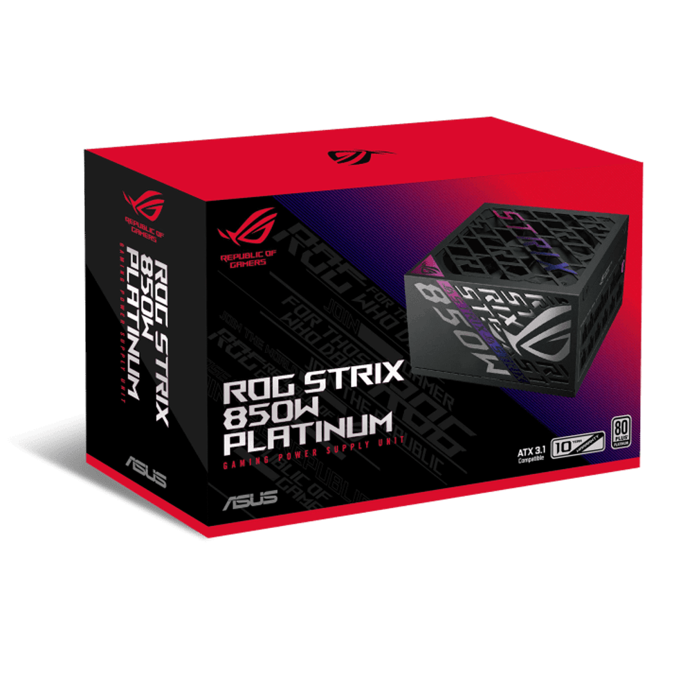 Блок питания ASUS  850W, ROG Strix 850W Platinum, Full Modular, 80+ PLATINUM, ROG-STRIX-850P-GAMING